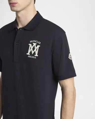 Moncler Men's Cotton Archive Logo Polo Shirt | Thumbnail 5 Moncler Men's Cotton Archive Logo Polo Shirt | Thumbnail 5