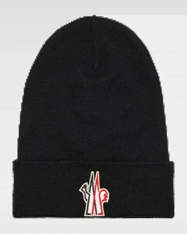 Moncler Grenoble Men's Wool Logo-Patch Beanie | Thumbnail 2