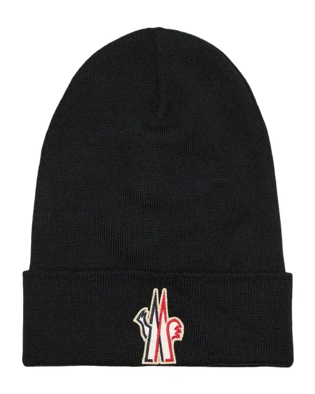 Moncler Grenoble Men's Wool Logo-Patch Beanie