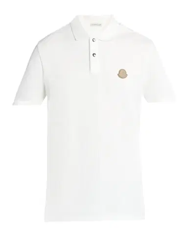 Moncler Men's Leather-Emblem Polo Shirt | Thumbnail 1