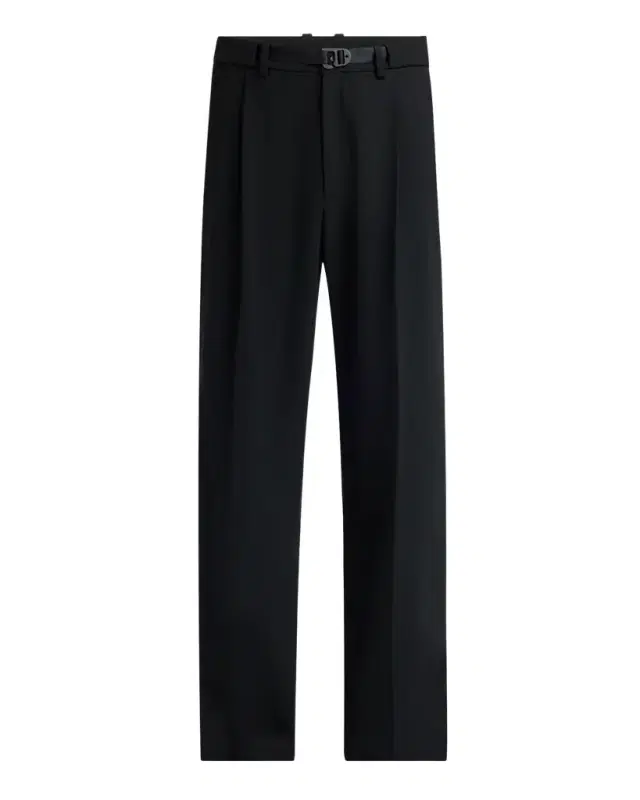 Moncler Men 's Matte Black Belted Twill Trousers