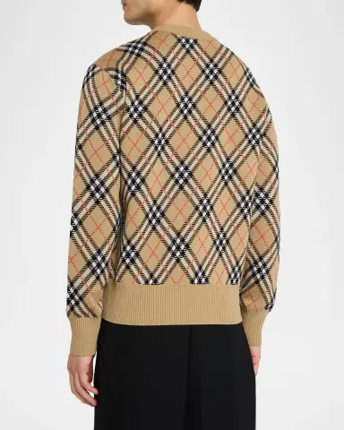 Burberry Men's Vintage Check Knit Crewneck Sweater | Thumbnail 3