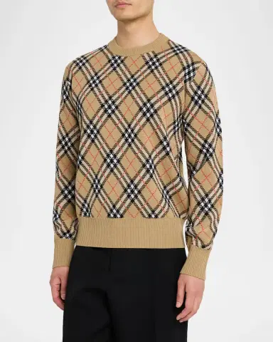 Burberry Men's Vintage Check Knit Crewneck Sweater | Thumbnail 4