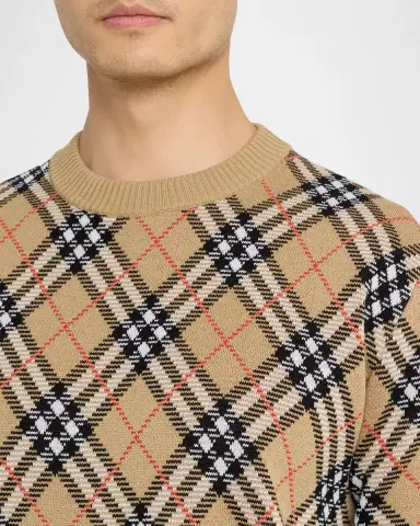 Burberry Men's Vintage Check Knit Crewneck Sweater | Thumbnail 5