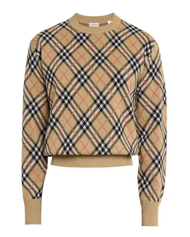 Burberry Men 's Vintage Check Knit Crewneck Sweater