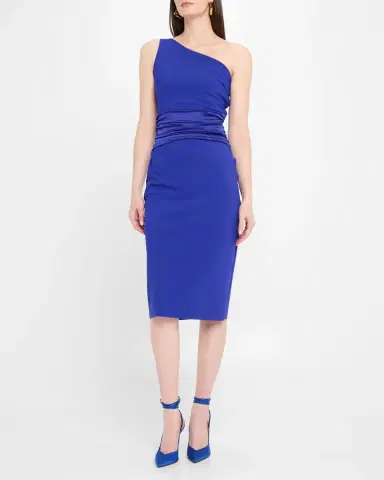 Chiara Boni La Petite Robe Ruched One-Shoulder Bodycon Satin Dress | Thumbnail 2 Chiara Boni La Petite Robe Ruched One-Shoulder Bodycon Satin Dress | Thumbnail 2