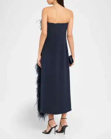 Akris Strapless Ostrich Feather Gown | Thumbnail 2
