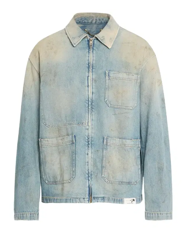 Golden Goose Men 's Distressed-Effect Full-Zip Denim Jacket