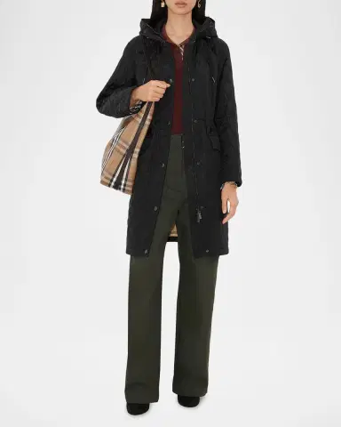 Burberry Hillgate Quilted Long Hooded Jacket | Thumbnail 2 Burberry Hillgate Quilted Long Hooded Jacket | Thumbnail 2