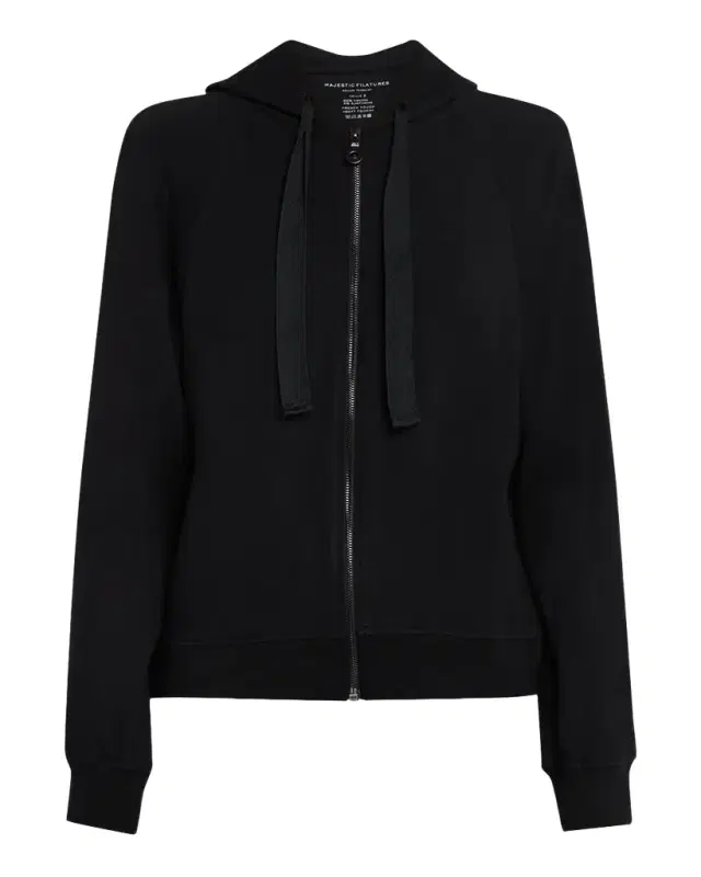 Majestic Filatures French Terry Zip-Front Hoodie