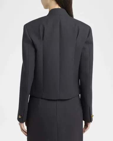 Bottega Veneta Knot-Button Light Structured Cotton Jacket | Thumbnail 3
