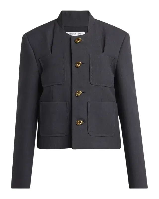 Knot-Button Light Structured Cotton Jacket