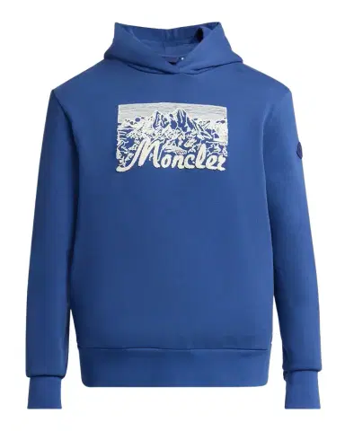 Moncler Men's Chenille Mountain Logo Hoodie | Thumbnail 1 Moncler Men's Chenille Mountain Logo Hoodie | Thumbnail 1