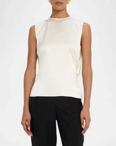Helmut Lang Sleeveless Draped Silk Scarf Top | Thumbnail 2