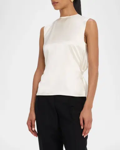 Helmut Lang Sleeveless Draped Silk Scarf Top | Thumbnail 4