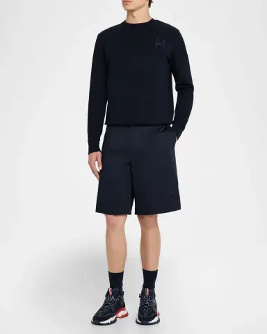 Moncler Men's Monogram Applique Crewneck Sweater | Thumbnail 2