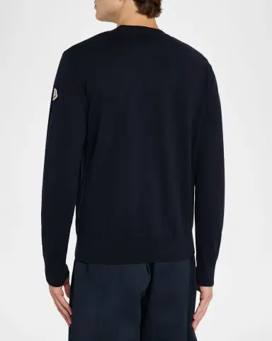 Moncler Men's Monogram Applique Crewneck Sweater | Thumbnail 3
