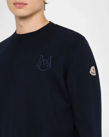 Moncler Men's Monogram Applique Crewneck Sweater | Thumbnail 5