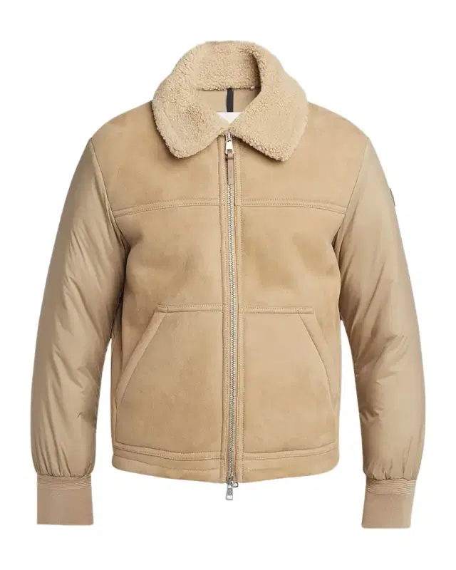 Moncler Men 's Tonnay Leather and Down Quilted Jacket