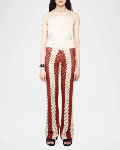 Zadig & Voltaire Pia Striped Crochet-Knit Pants | Thumbnail 2