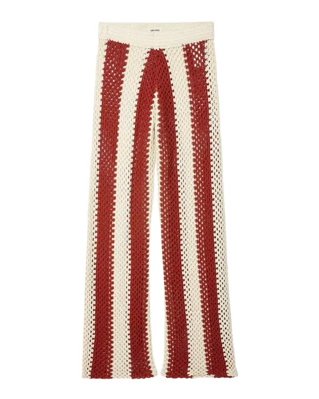 Zadig & Voltaire Pia Striped Crochet-Knit Pants