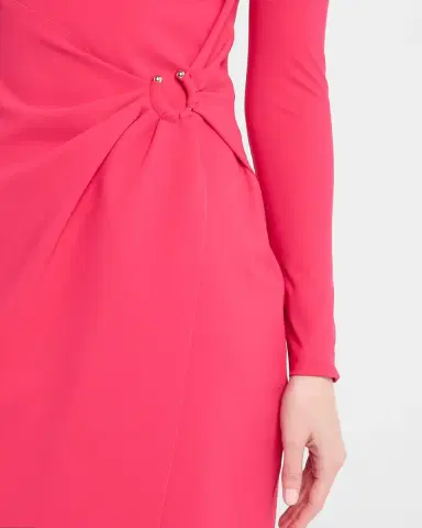 Chiara Boni La Petite Robe Gathered Bateau-Neck Midi Sheath Dress | Thumbnail 5 Chiara Boni La Petite Robe Gathered Bateau-Neck Midi Sheath Dress | Thumbnail 5