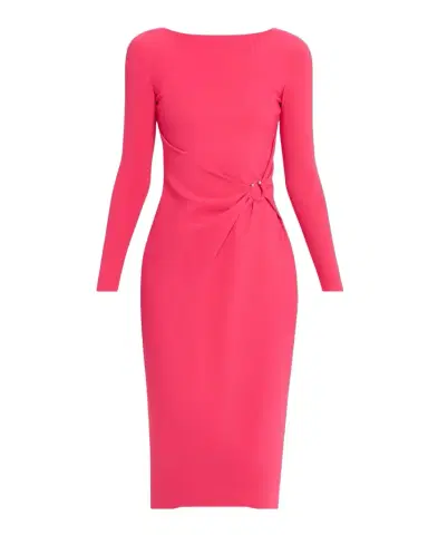 Chiara Boni La Petite Robe Gathered Bateau-Neck Midi Sheath Dress | Thumbnail 1 Chiara Boni La Petite Robe Gathered Bateau-Neck Midi Sheath Dress | Thumbnail 1