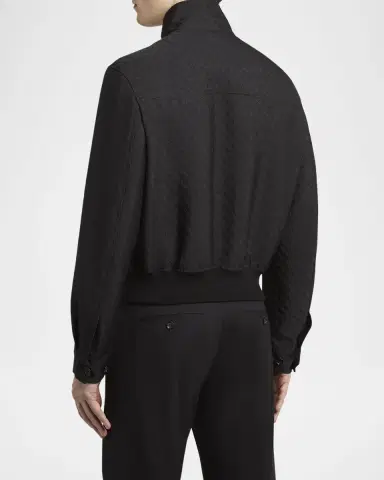 Alexander McQueen Men's Skull Jacquard Cropped Jacket | Thumbnail 2