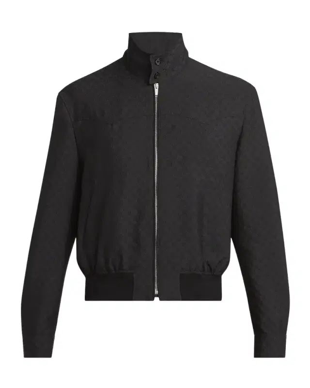 McQueen Men 's Skull Jacquard Cropped Jacket