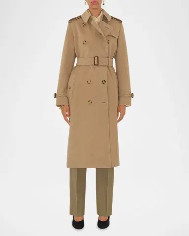 Burberry Kensington Belted Cashmere-Wool Double-Breasted Trench Coat | Thumbnail 2 Burberry Kensington Belted Cashmere-Wool Double-Breasted Trench Coat | Thumbnail 2