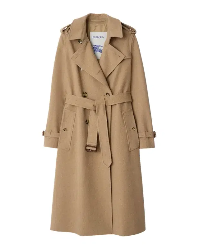 Burberry Kensington Belted Cashmere-Wool Double-Breasted Trench Coat