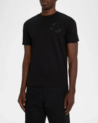 Moncler Men's Glossy Logo Crewneck T-Shirt | Thumbnail 4 Moncler Men's Glossy Logo Crewneck T-Shirt | Thumbnail 4
