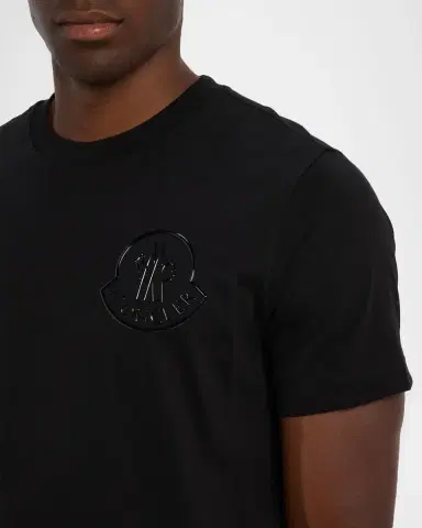 Moncler Men's Glossy Logo Crewneck T-Shirt | Thumbnail 5 Moncler Men's Glossy Logo Crewneck T-Shirt | Thumbnail 5