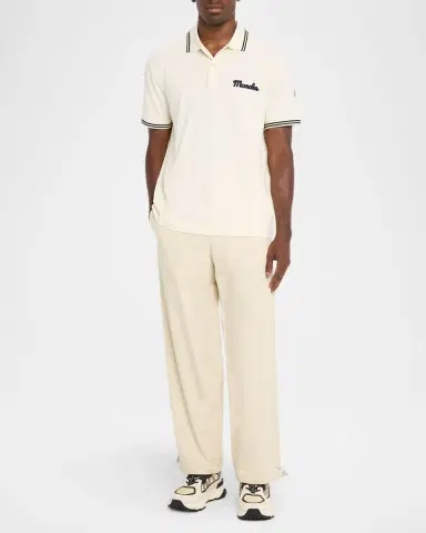 Moncler Men's Logo Script Short Sleeve Polo | Thumbnail 2