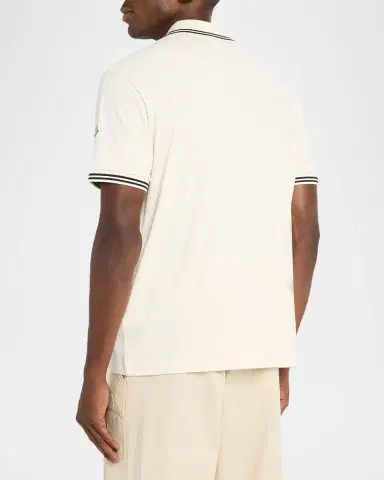Moncler Men's Logo Script Short Sleeve Polo | Thumbnail 3