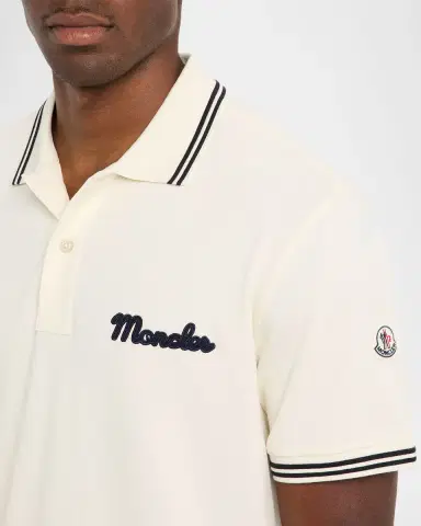 Moncler Men's Logo Script Short Sleeve Polo | Thumbnail 5