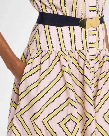 Silvia Tcherassi Macarena Striped Short-Sleeve Midi Shirtdress | Thumbnail 5