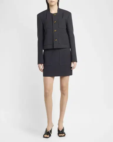 Bottega Veneta Pocket Light Structured Cotton Mini Skirt | Thumbnail 2 Bottega Veneta Pocket Light Structured Cotton Mini Skirt | Thumbnail 2