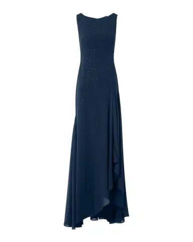 Akris Studded Sleeveless Asymmetric Flared Maxi Dress | Thumbnail 1 Akris Studded Sleeveless Asymmetric Flared Maxi Dress | Thumbnail 1