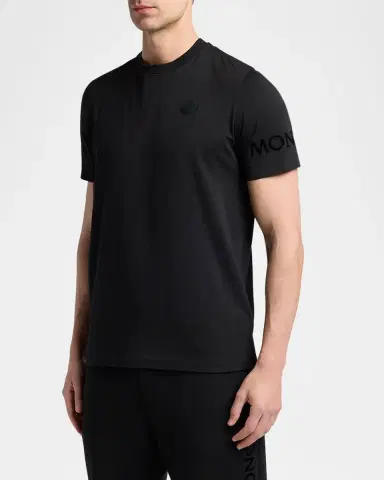 Moncler Men's Washed Cotton Logo T-Shirt | Thumbnail 4