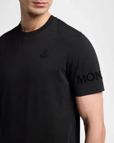 Moncler Men's Washed Cotton Logo T-Shirt | Thumbnail 5