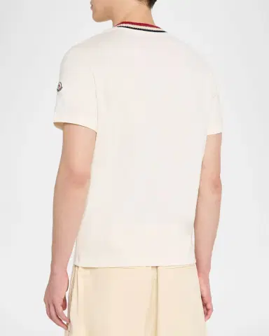 Moncler Men's Jersey Stripe-Ribbed Crewneck T-Shirt | Thumbnail 3