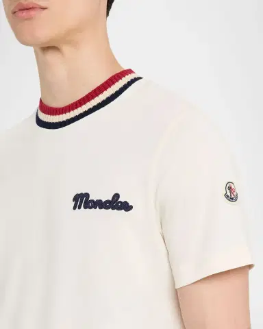 Moncler Men's Jersey Stripe-Ribbed Crewneck T-Shirt | Thumbnail 5