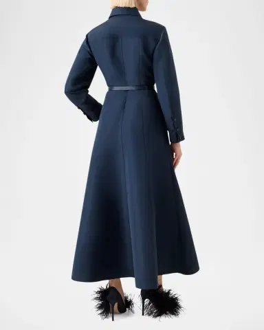 Akris Ottoman Silk Belted A-Line Midi Shirtdress | Thumbnail 3