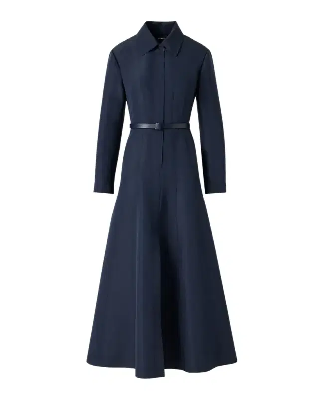 Ottoman Silk Belted A-Line Midi Shirtdress