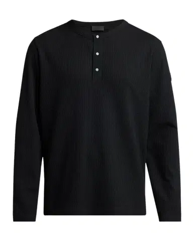 Moncler Men's Waffle Knit Long-Sleeve Henley T-Shirt | Thumbnail 1