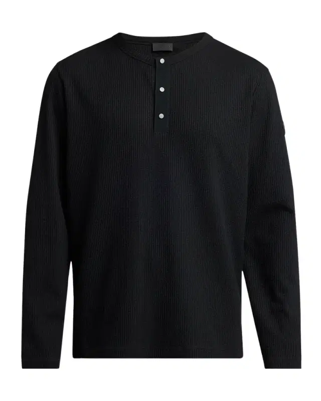 Moncler Men 's Waffle Knit Long-Sleeve Henley T-Shirt