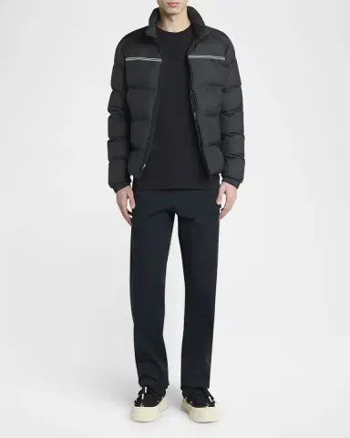 Moncler Men's Cotton Triple Logo Patch Crewneck T-Shirt | Thumbnail 2 Moncler Men's Cotton Triple Logo Patch Crewneck T-Shirt | Thumbnail 2