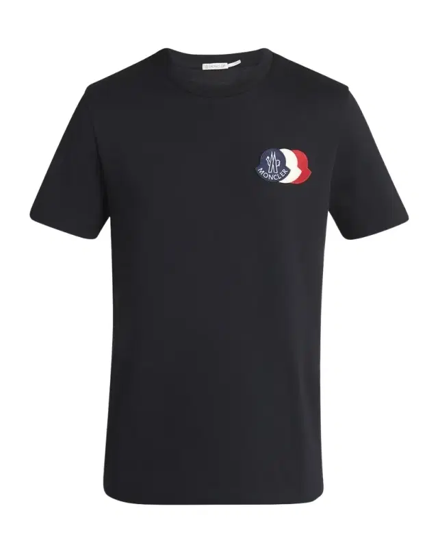 Moncler Men 's Cotton Triple Logo Patch Crewneck T-Shirt