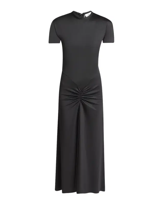 Victoria Beckham Gathered Drop-Waist Midi T-Shirt Dress